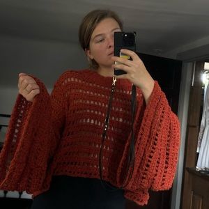 Free people knitted top with dramatic sleeves